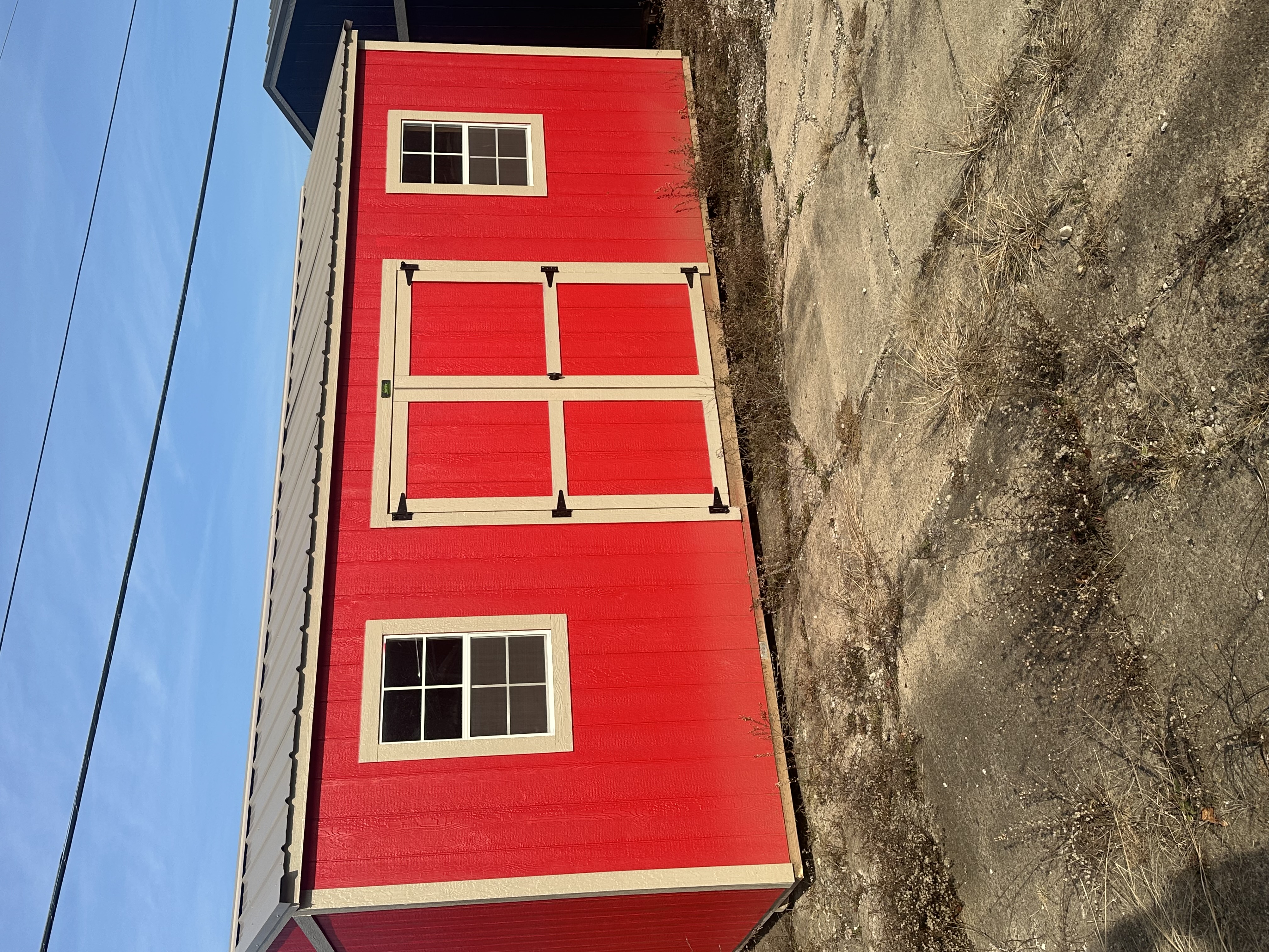 Lineup of Premier Portable Buildings on the Gallipolis sales lot